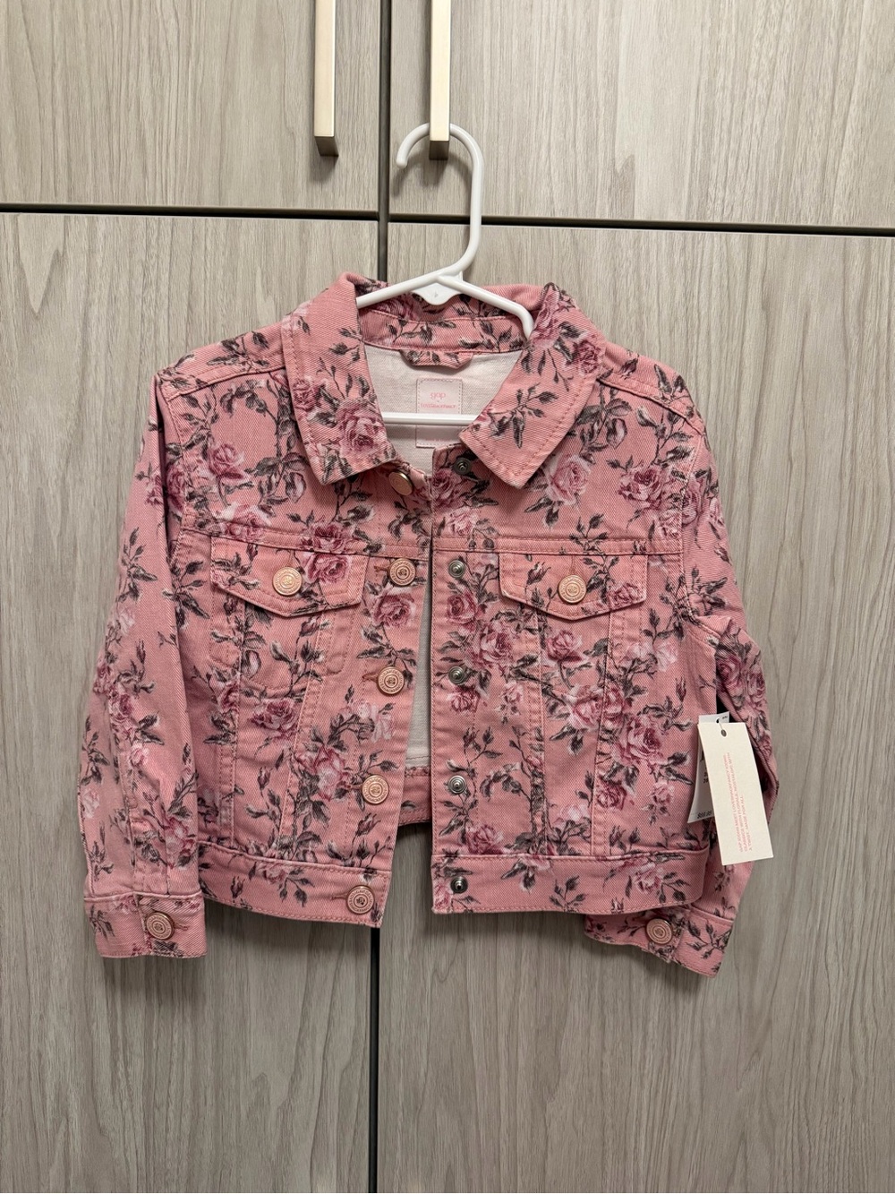 gap x loveshack fancy denim jacket pink size 4t